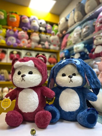 عروسک بالشتی خرس با لباس استیج