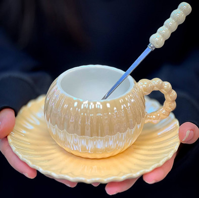 ماگ هولوگرامی زیره دار دسته مرواریدی