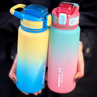 قمقمه بزرگسال Yiben طرح ابر و بادی| 850میل بنددار